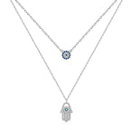 [Tonmkive Jewelry]Demon Eye Hamsa Palm Necklace