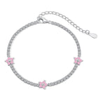 [Tonmkive Jewelry]Sparkling Flower Shape Tennis Bracelet