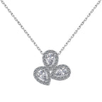 [Tonmkive Jewelry]Elegant Flower Shape Pear Cut Necklace