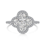 [Tonmkive Jewelry]Luxurious Eternity Flower Shape Banquet Ring