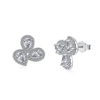 [Tonmkive Jewelry]Ornate Flower Shape Pear Cut Lover Earrings