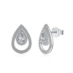 [Tonmkive Jewelry]Sparkling Delicate Water Drop Shape Daily Earrings